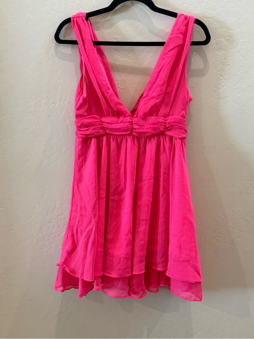 Love Tree Hot Pink Sleeveless Babydoll Dress #P209